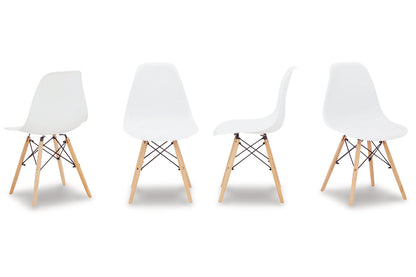 Jaspeni White/Natural Dining Chair, Set of 4 - D200-02 - Bien Home Furniture &amp; Electronics