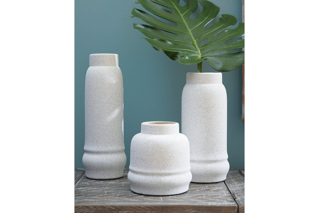 Jayden White Vase, Set of 3 - A2000428 - Bien Home Furniture &amp; Electronics