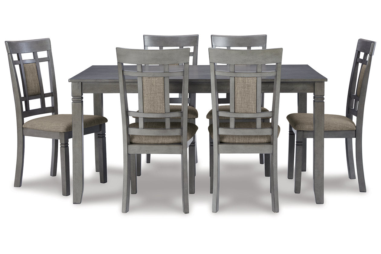 Jayemyer Charcoal Gray Dining Table and Chairs, Set of 7 - D368-425 - Bien Home Furniture &amp; Electronics