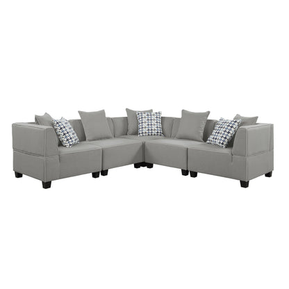 Jayilin Gray 5-Piece Modular Sectional - 9357GY*5SC - Bien Home Furniture &amp; Electronics