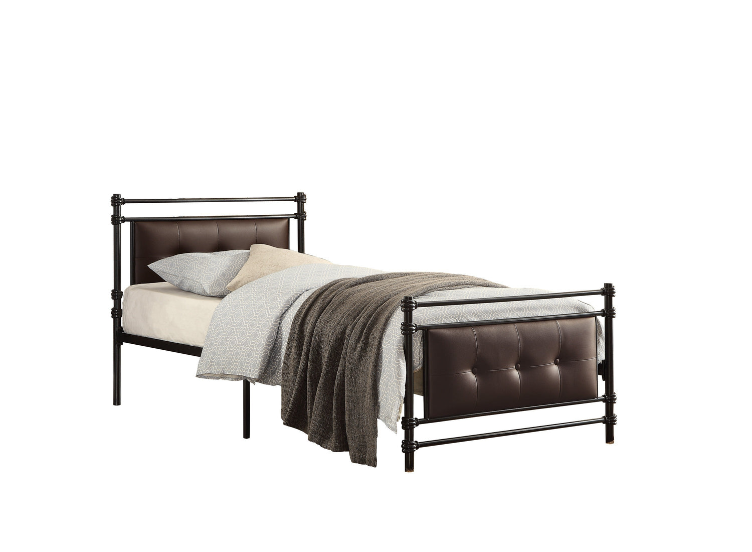 Jayla Brown Full Metal Platform Bed - 2050F-1 - Bien Home Furniture &amp; Electronics