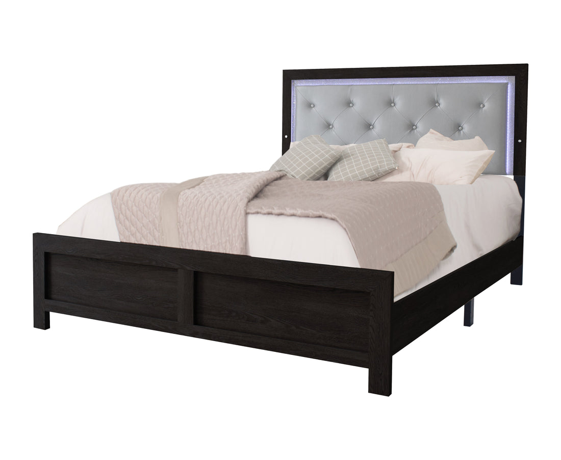 Jaylen Black LED Panel Bedroom Set - SET | B9280-K-BED | B9280-1 | B9280-11 | B9280-2 | B9280-4 - Bien Home Furniture &amp; Electronics