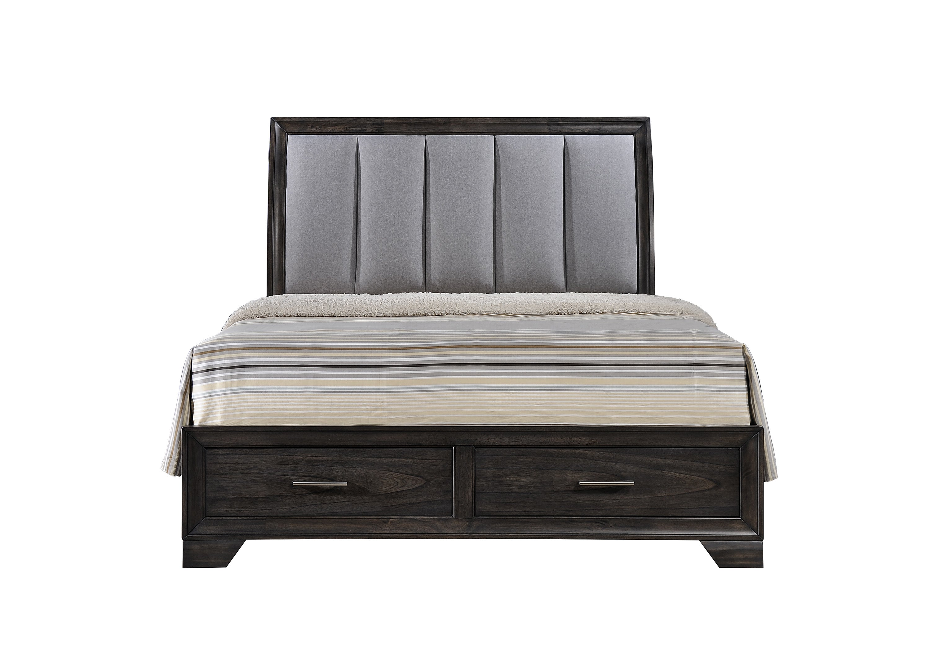 Jaymes Gray Queen Storage Platform Bed - SET | B6580-Q-HB | B6580-Q-FBD | B6580-KQ-RAIL - Bien Home Furniture &amp; Electronics