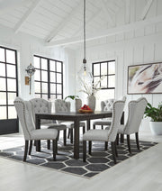 Jeanette Black/Linen Rectangular Dining Set - SET | D702-25 | D702-01(3) - Bien Home Furniture & Electronics