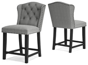 Jeanette Gray Counter Height Barstool, Set of 2 - D702-224 - Bien Home Furniture & Electronics