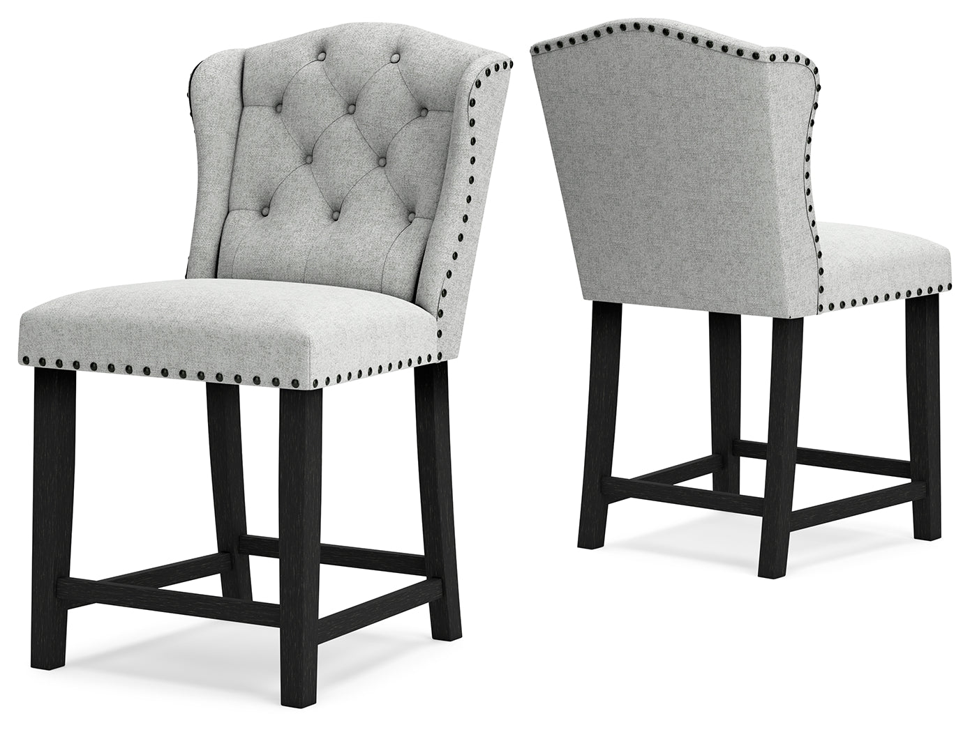 Jeanette Linen Counter Height Barstool, Set of 2 - D702-124 - Bien Home Furniture &amp; Electronics