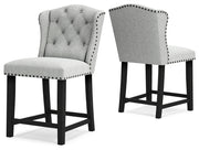 Jeanette Linen Counter Height Barstool, Set of 2 - D702-124 - Bien Home Furniture & Electronics