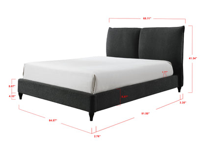 Jenn Charcoal Boucle King Upholstered Platform Bed - SET | 5106CL-K-HBFB | 5106-K-DECK | 5106CL-KQ-RAIL - Bien Home Furniture &amp; Electronics