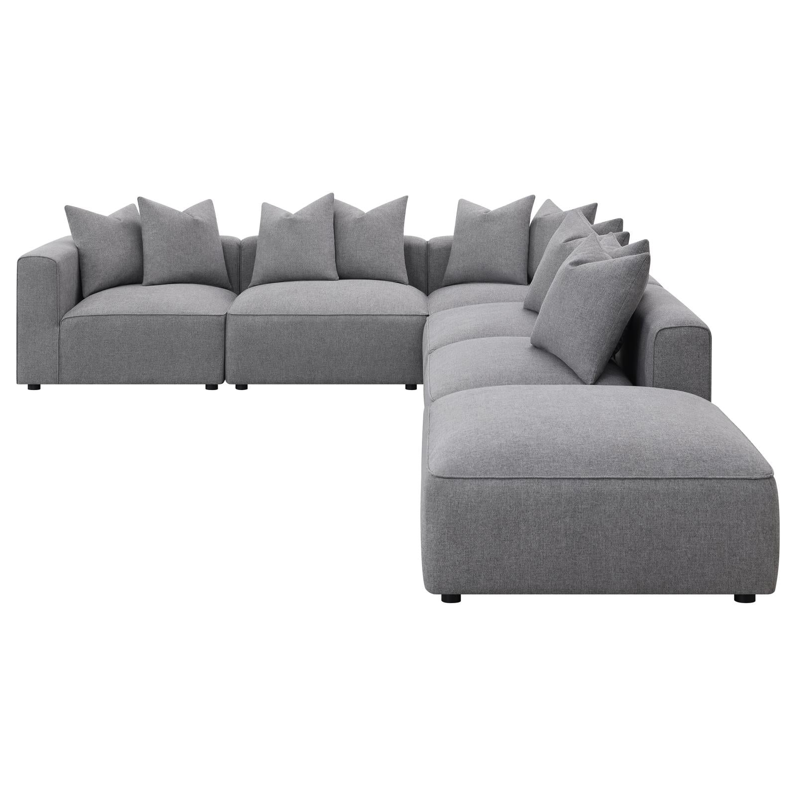 Jennifer 6-Piece Tight Seat Modular Sectional Gray - 551594-SET - Bien Home Furniture &amp; Electronics