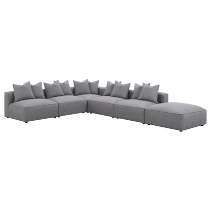 Jennifer Square Upholstered Ottoman Gray - 551596 - Bien Home Furniture &amp; Electronics