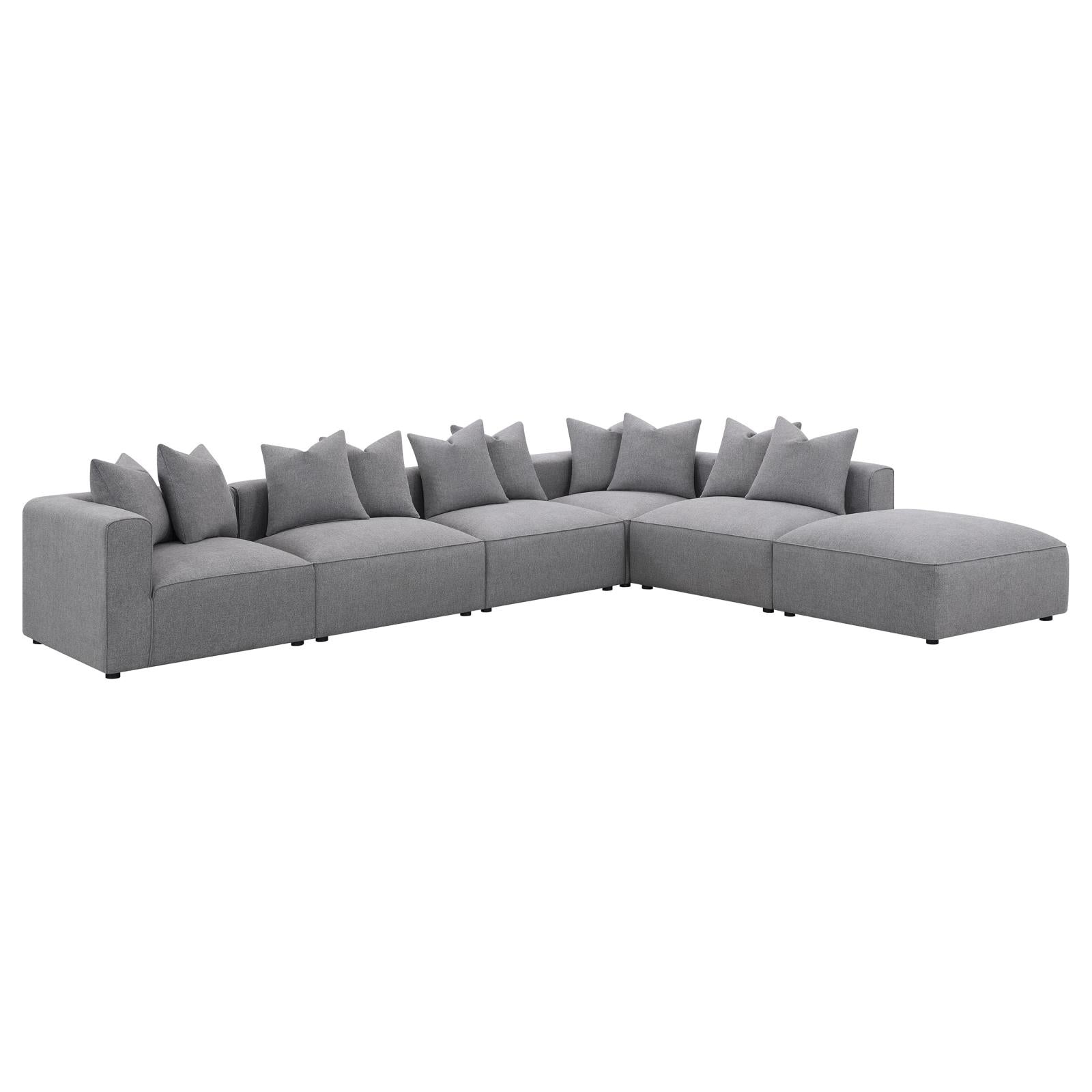 Jennifer Square Upholstered Ottoman Gray - 551596 - Bien Home Furniture &amp; Electronics