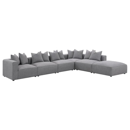 Jennifer Square Upholstered Ottoman Gray - 551596 - Bien Home Furniture &amp; Electronics