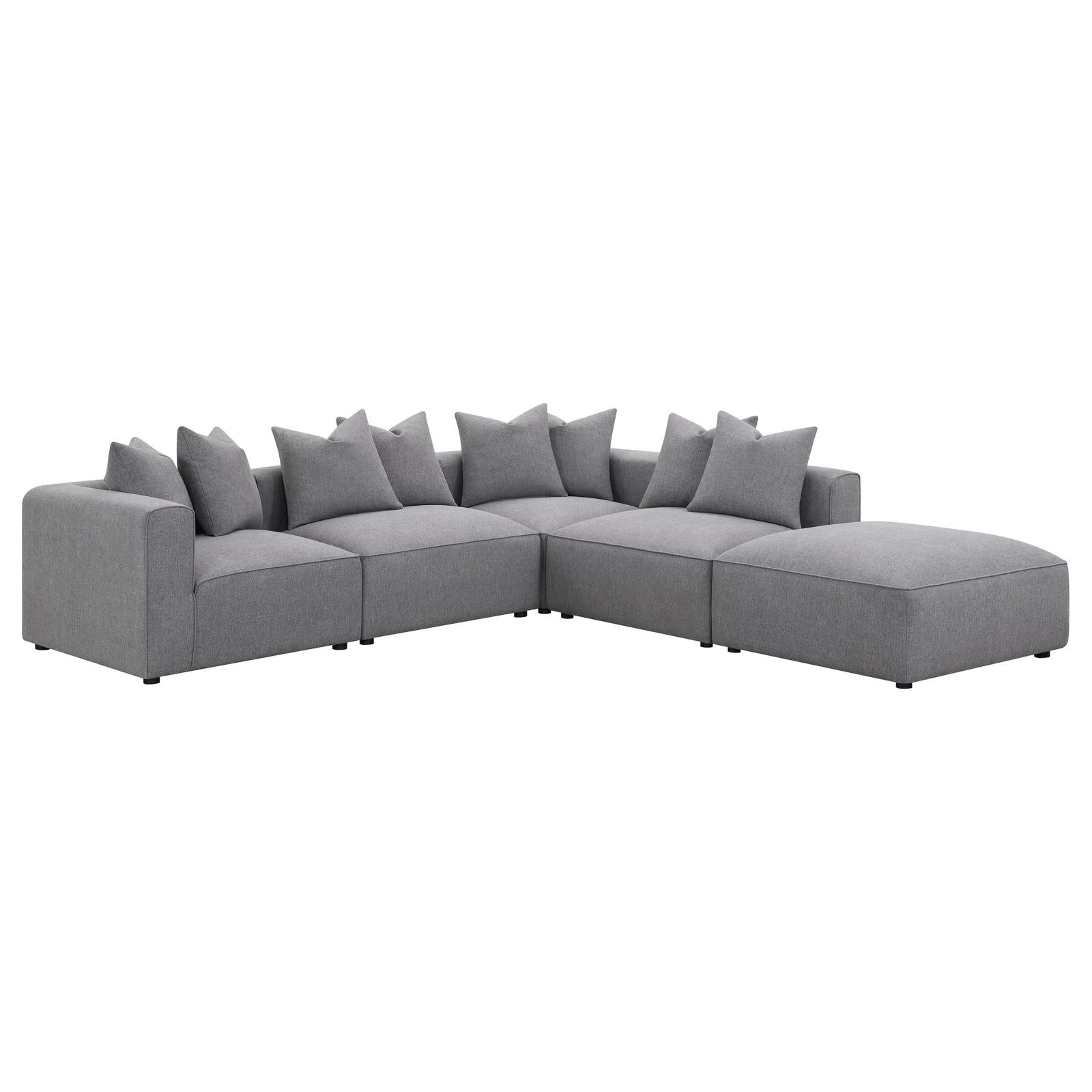 Jennifer Square Upholstered Ottoman Gray - 551596 - Bien Home Furniture &amp; Electronics