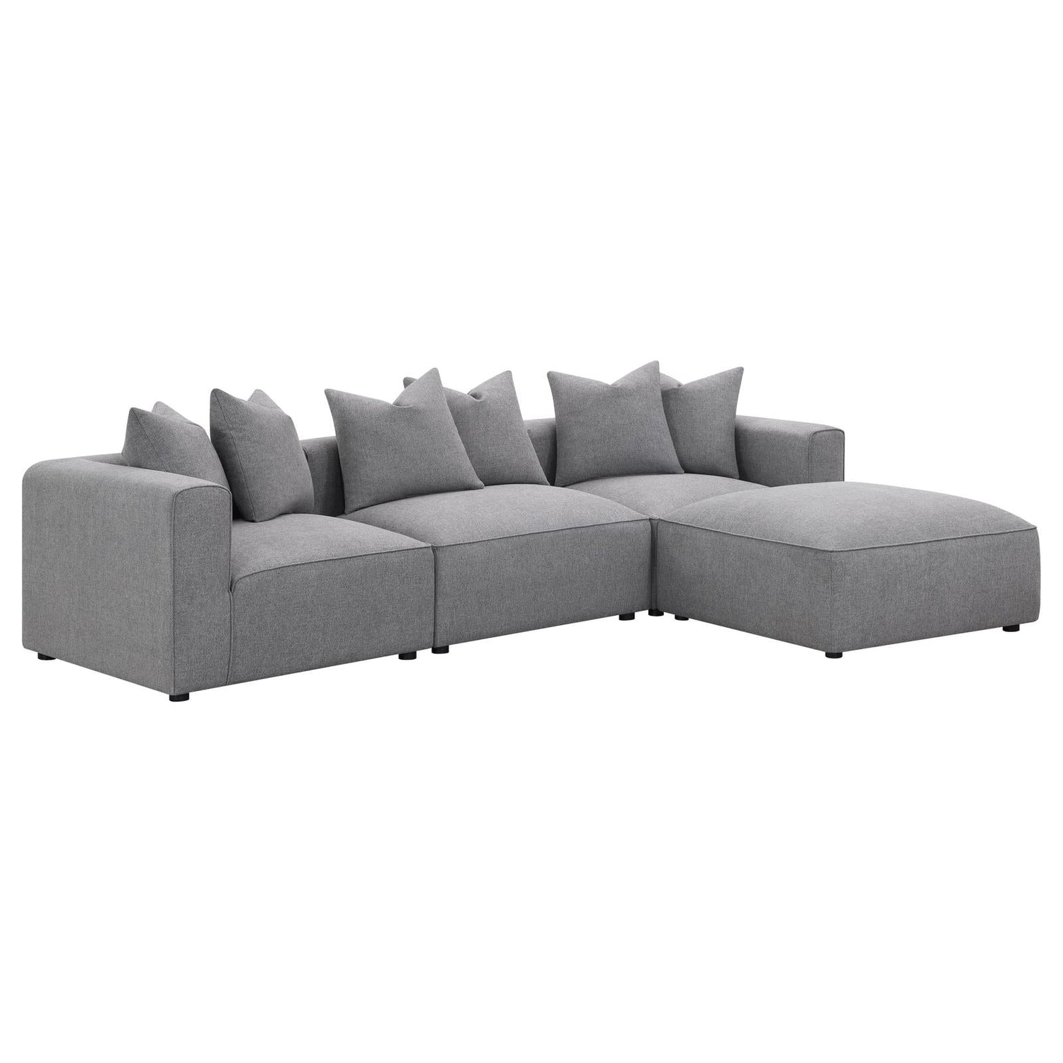 Jennifer Square Upholstered Ottoman Gray - 551596 - Bien Home Furniture &amp; Electronics