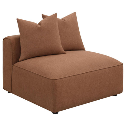 Jennifer Terracotta Upholstered Tight Back Armless Chair - 551591 - Bien Home Furniture &amp; Electronics