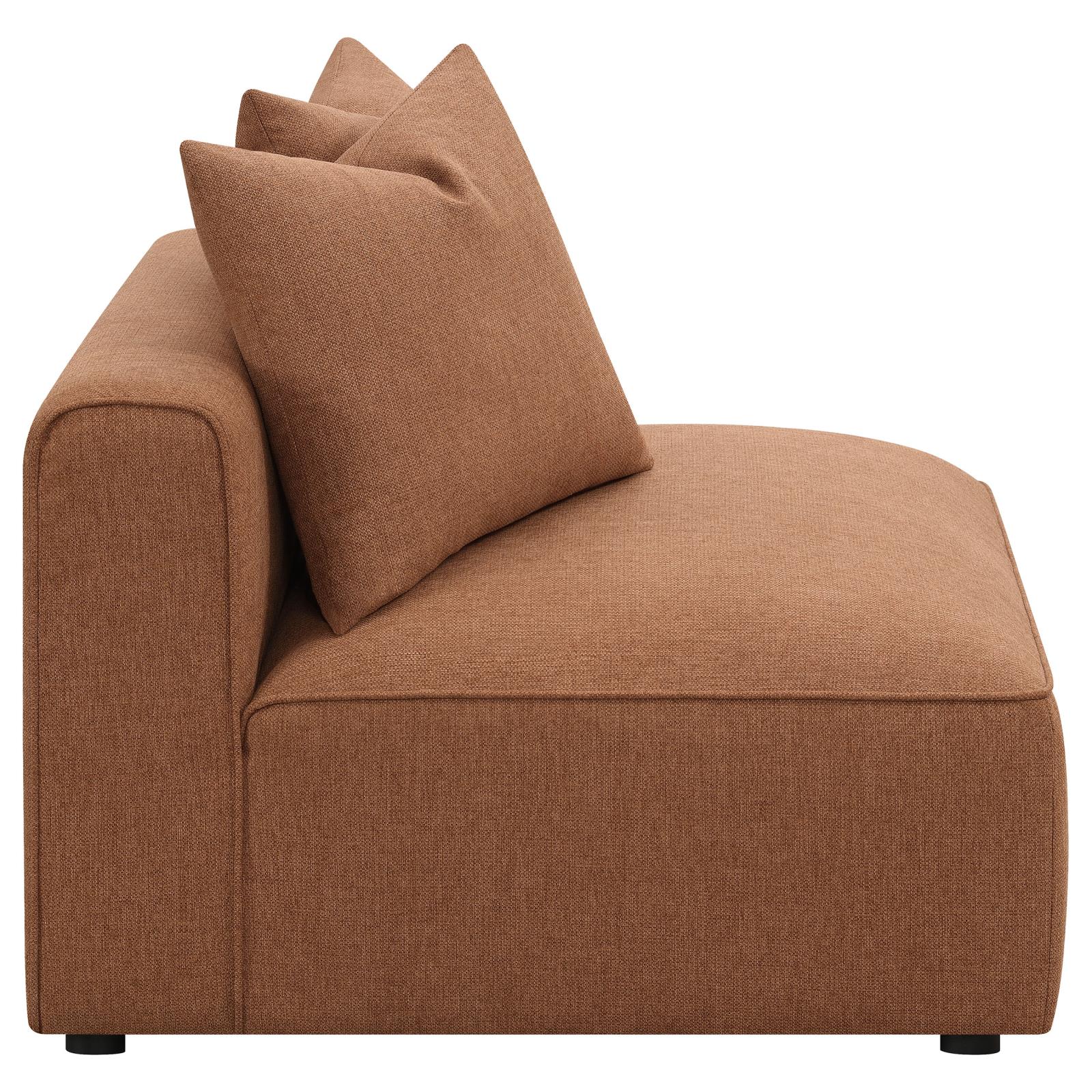 Jennifer Terracotta Upholstered Tight Back Armless Chair - 551591 - Bien Home Furniture &amp; Electronics