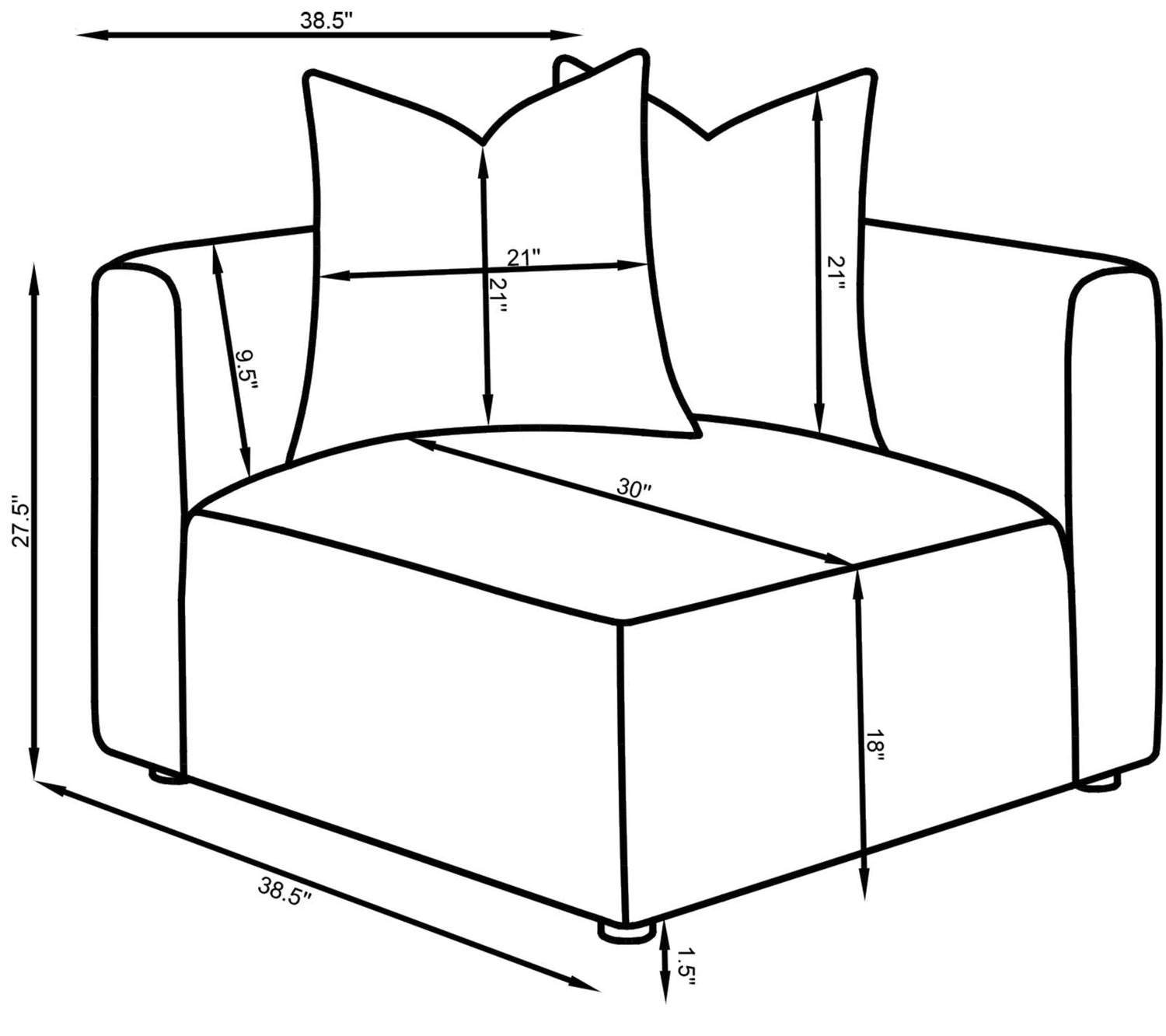 Jennifer Tight Seat Corner Chair Gray - 551595 - Bien Home Furniture &amp; Electronics