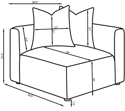 Jennifer Tight Seat Corner Chair Gray - 551595 - Bien Home Furniture &amp; Electronics