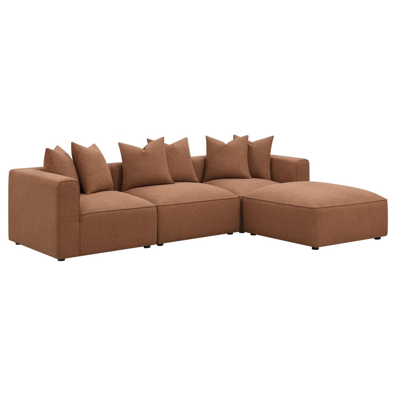 Jennifer Upholstered Ottoman Terracotta - 551593 - Bien Home Furniture &amp; Electronics