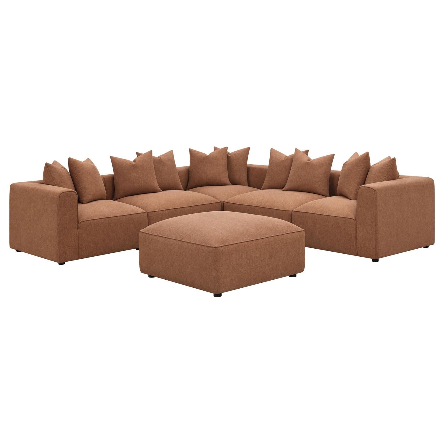 Jennifer Upholstered Ottoman Terracotta - 551593 - Bien Home Furniture &amp; Electronics