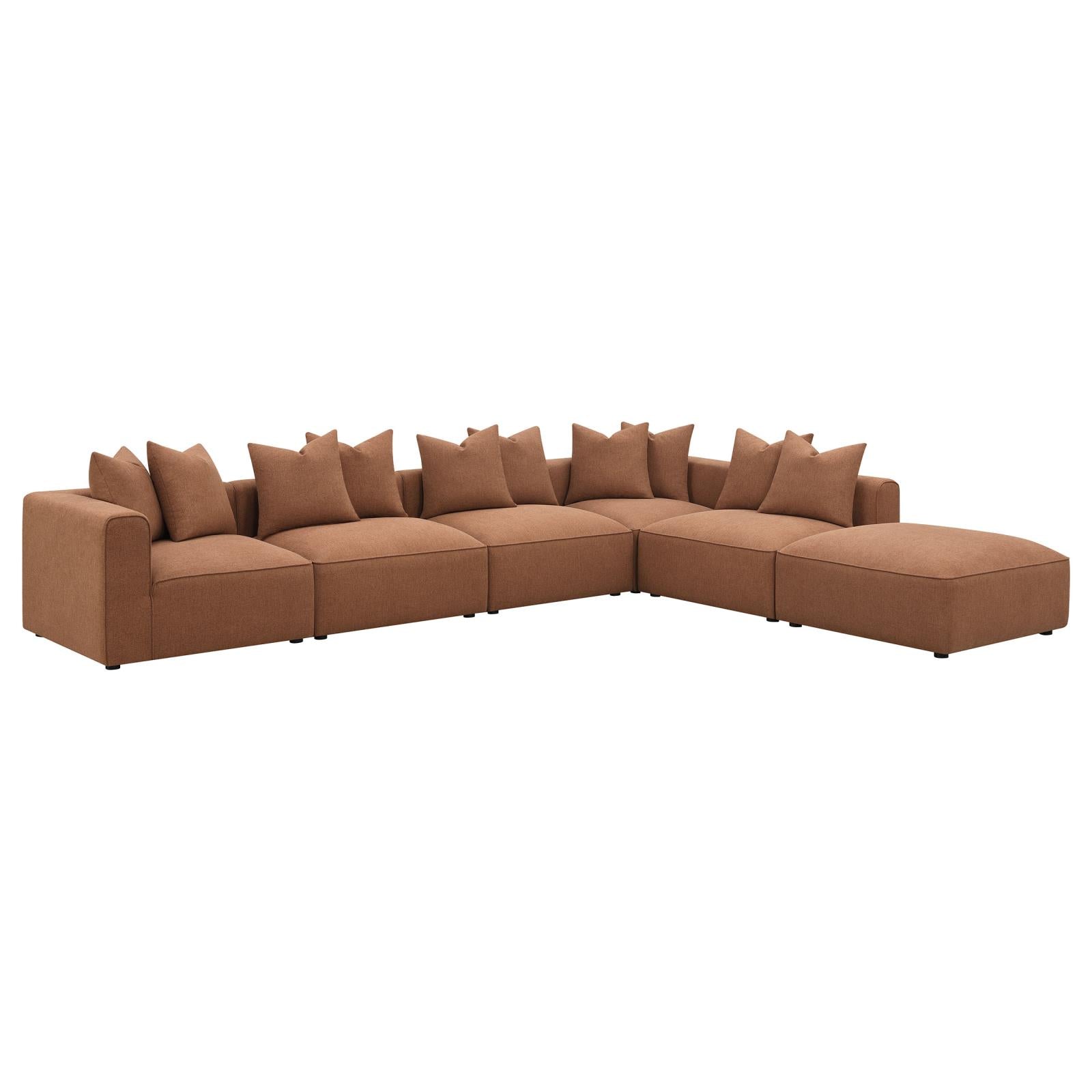 Jennifer Upholstered Ottoman Terracotta - 551593 - Bien Home Furniture &amp; Electronics