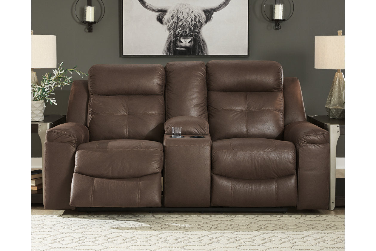 Jesolo Coffee Reclining Loveseat with Console - 8670494 - Bien Home Furniture &amp; Electronics