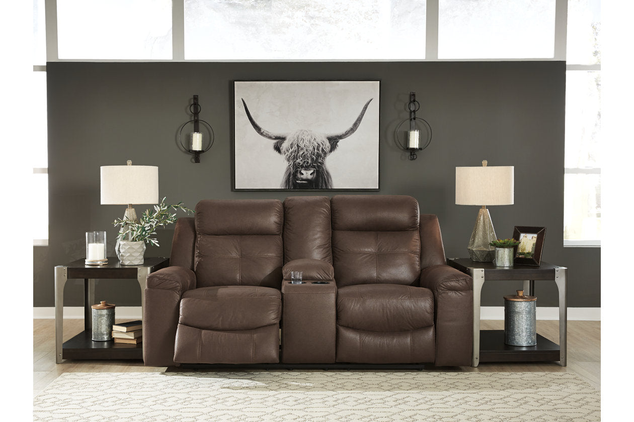 Jesolo Coffee Reclining Loveseat with Console - 8670494 - Bien Home Furniture &amp; Electronics