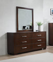 Jessica 6-drawer Dresser with Mirror Cappuccino - 200713M - Bien Home Furniture & Electronics