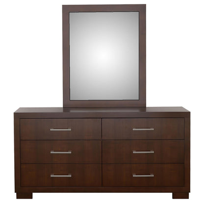 Jessica 6-drawer Dresser with Mirror Cappuccino - 200713M - Bien Home Furniture &amp; Electronics