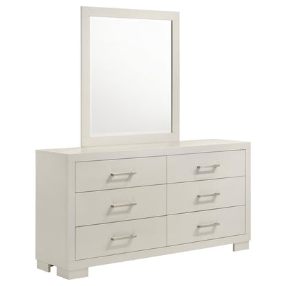 Jessica 6-drawer Dresser with Mirror White - 202993M - Bien Home Furniture &amp; Electronics