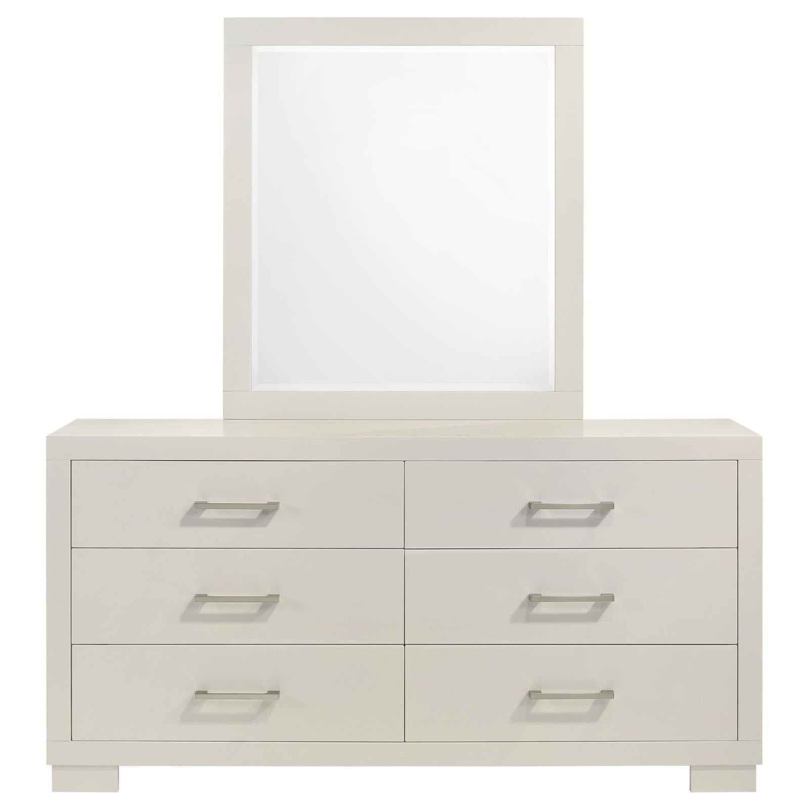 Jessica 6-drawer Dresser with Mirror White - 202993M - Bien Home Furniture &amp; Electronics