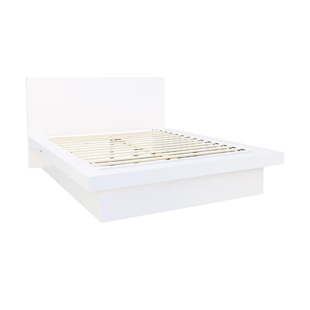 Jessica Eastern King Platform Bed with Rail Seating White - 202990KE - Bien Home Furniture &amp; Electronics