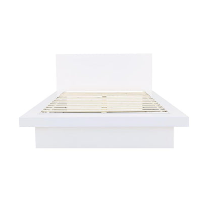Jessica Queen Platform Bed with Rail Seating White - 202990Q - Bien Home Furniture &amp; Electronics