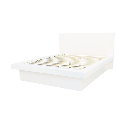 Jessica Queen Platform Bed with Rail Seating White - 202990Q - Bien Home Furniture &amp; Electronics