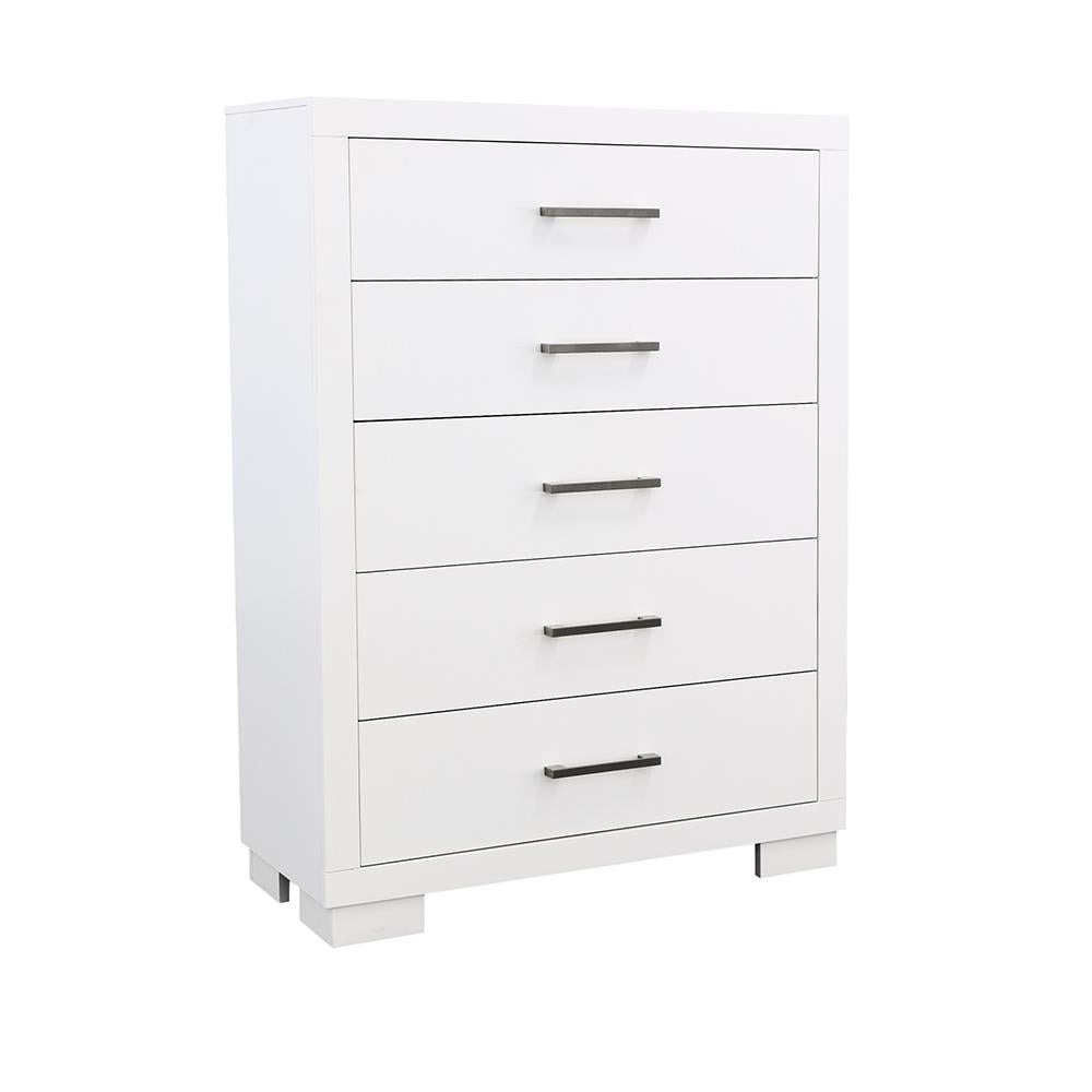 Jessica White 5-Drawer Chest - 202995 - Bien Home Furniture &amp; Electronics