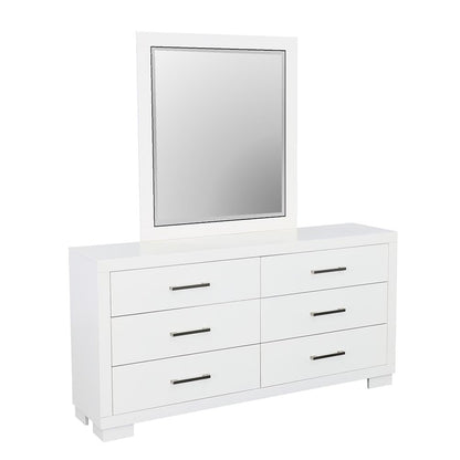 Jessica White Rectangular Mirror - 202994 - Bien Home Furniture &amp; Electronics