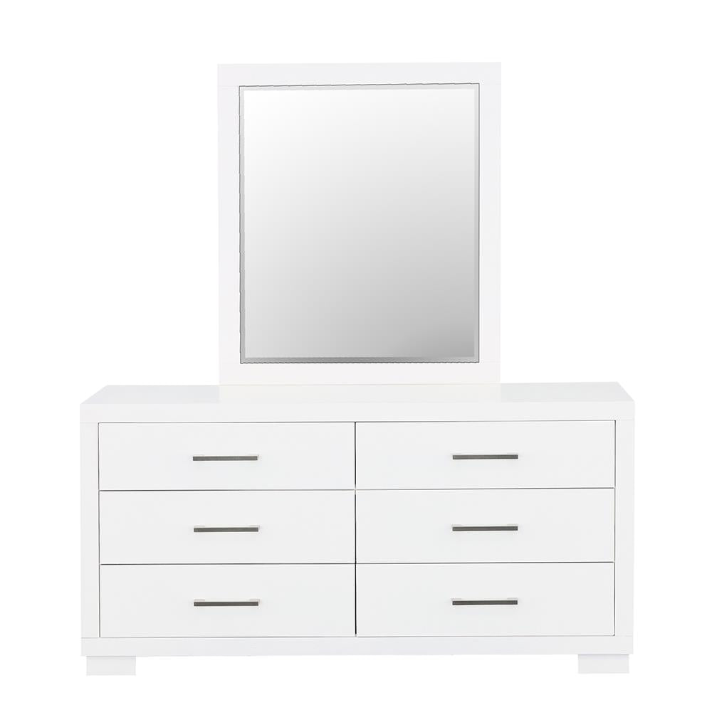 Jessica White Rectangular Mirror - 202994 - Bien Home Furniture &amp; Electronics