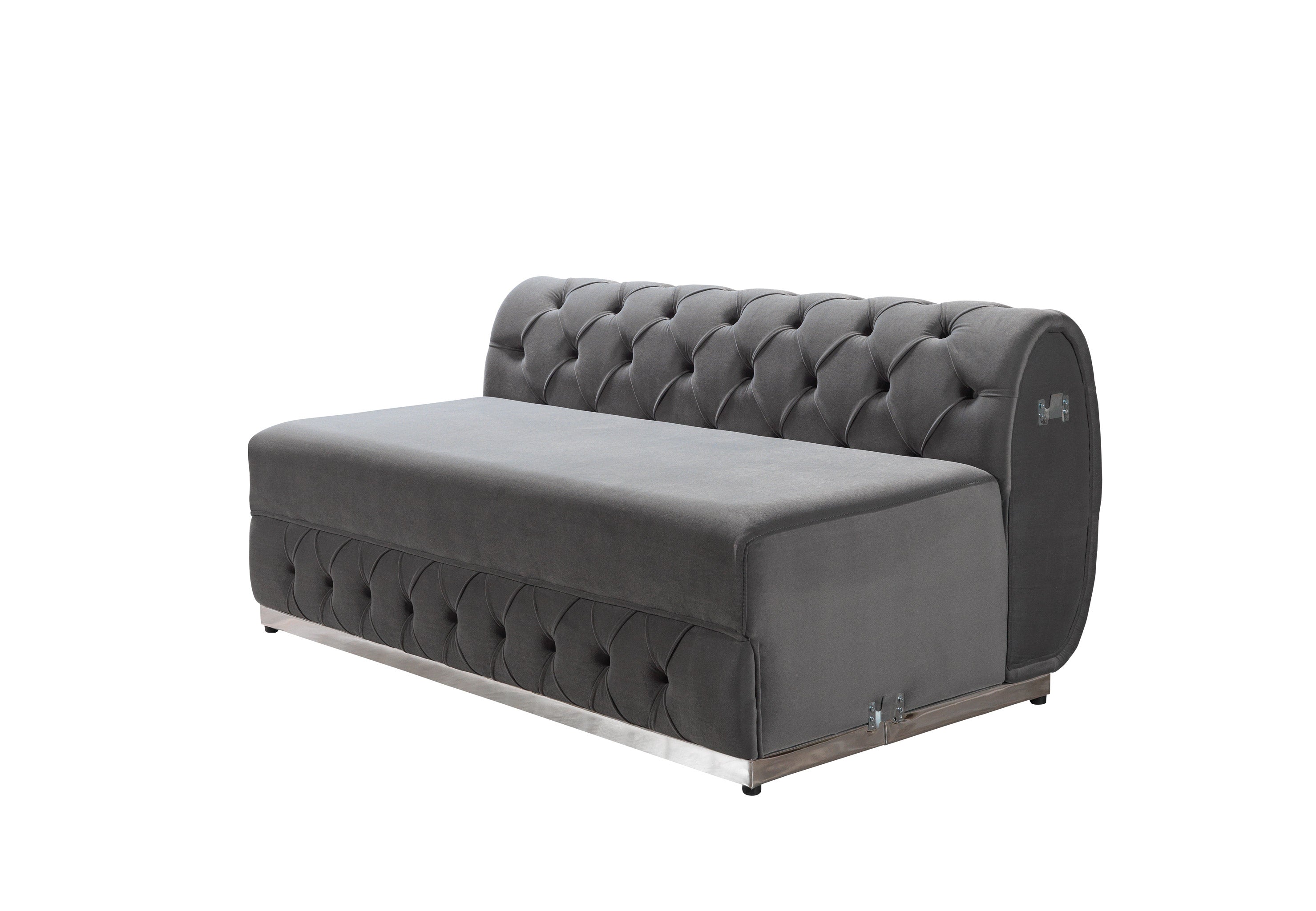 Jessie Gray Velvet  Double Chaise Sectional - JESSIE SEC - GRAY - Bien Home Furniture &amp; Electronics