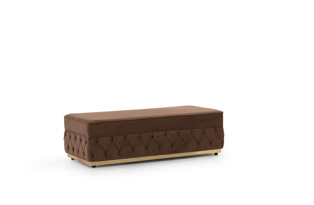 Jester Mocha Velvet Rectangle Ottoman - JESTERMOCHA-OTT - Bien Home Furniture &amp; Electronics