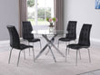 Jetta Black Round Glass-Top Dining Room Set - SET | 1172T-45-BASE | 1172T-45-GL | 1172S - Bien Home Furniture & Electronics