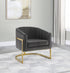 Joey Dark Gray/Gold Tufted Barrel Accent Chair - 903039 - Bien Home Furniture & Electronics