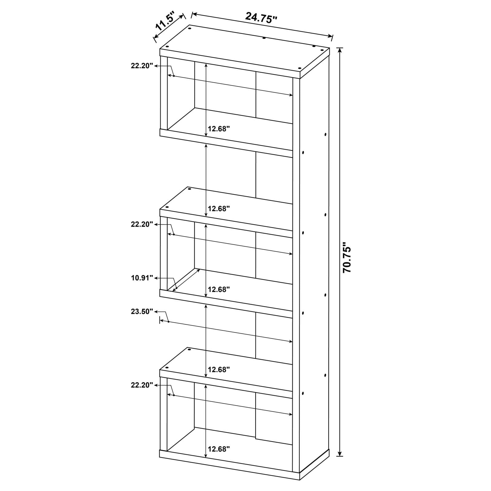 Joey Weathered Gray 5-Tier Bookcase - 800552 - Bien Home Furniture &amp; Electronics