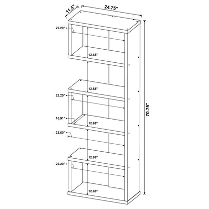 Joey Weathered Gray 5-Tier Bookcase - 800552 - Bien Home Furniture &amp; Electronics