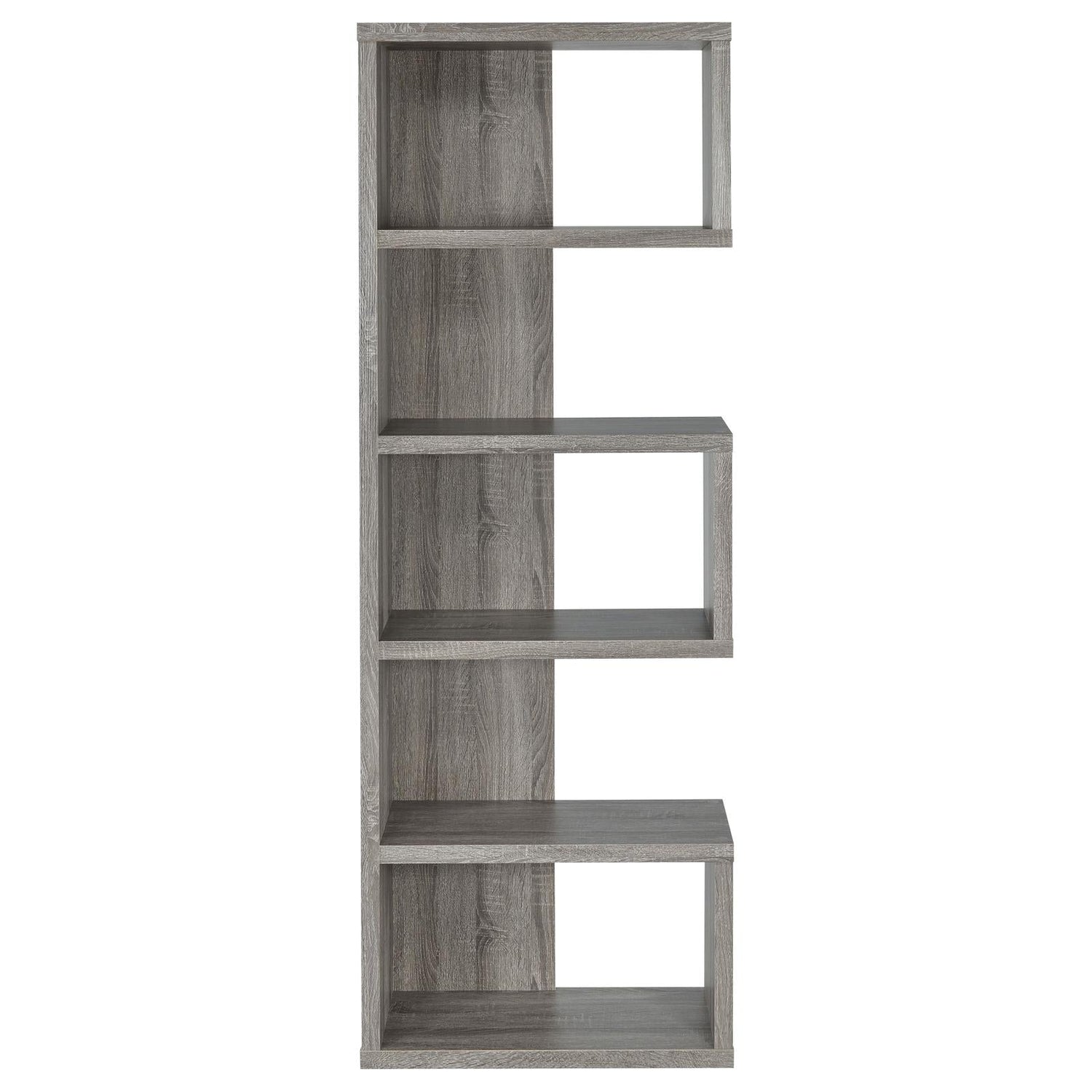 Joey Weathered Gray 5-Tier Bookcase - 800552 - Bien Home Furniture &amp; Electronics