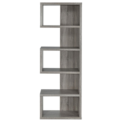 Joey Weathered Gray 5-Tier Bookcase - 800552 - Bien Home Furniture &amp; Electronics