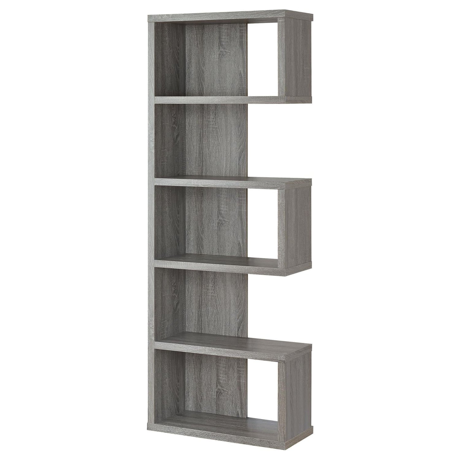 Joey Weathered Gray 5-Tier Bookcase - 800552 - Bien Home Furniture &amp; Electronics