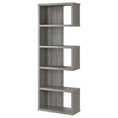 Joey Weathered Gray 5-Tier Bookcase - 800552 - Bien Home Furniture &amp; Electronics