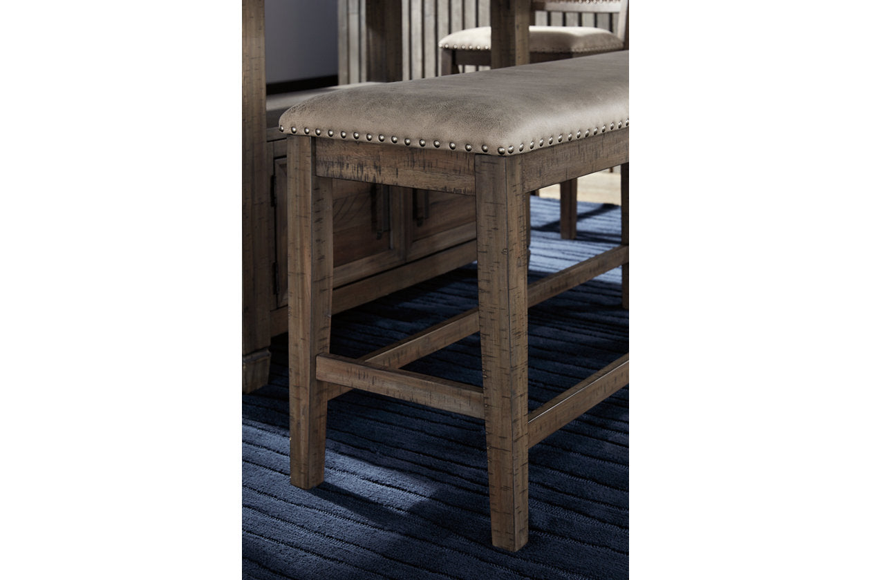 Johurst Grayish Brown/Beige Counter Height Bench - D762-09 - Bien Home Furniture &amp; Electronics