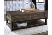 Johurst Grayish Brown Coffee Table with Lift Top - T444-9 - Bien Home Furniture & Electronics