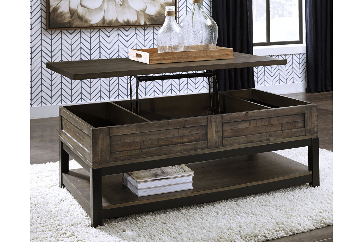 Johurst Grayish Brown Coffee Table with Lift Top - T444-9 - Bien Home Furniture &amp; Electronics